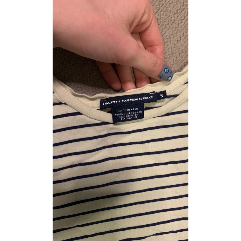 TWO polo ralph lauren shirts, one small one medium